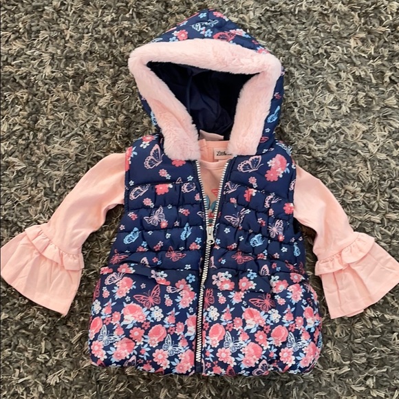 Little Lass NWOT shirt & puff-vest